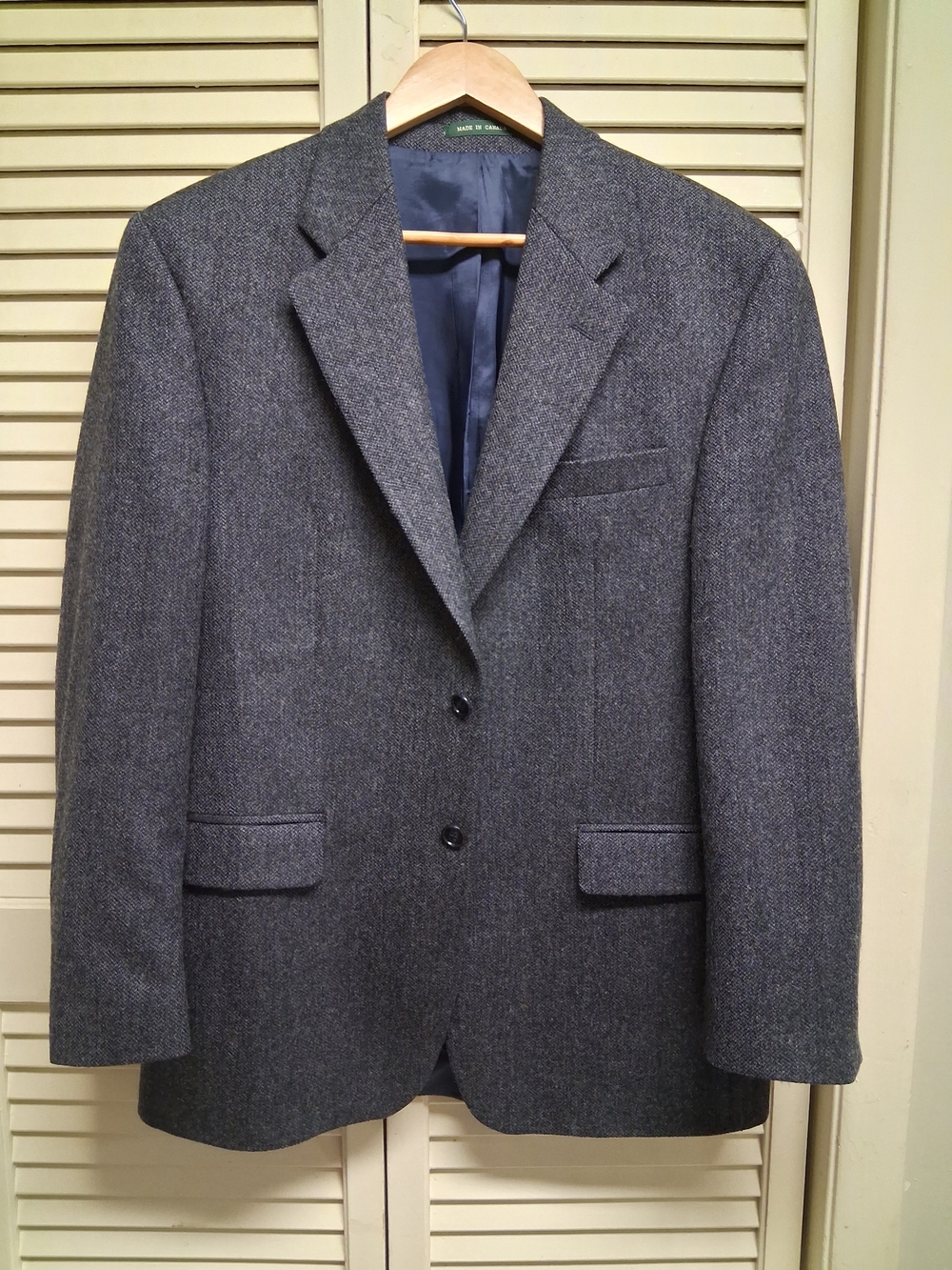 Vintage100% Pure Wool Harringbone Tweed Sport Coat Suit Blazer Timeless Classics